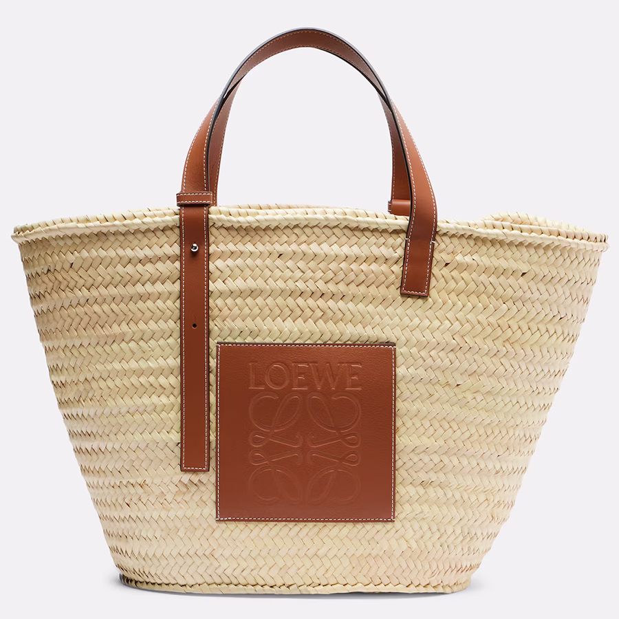 LOEWE Anagram Large leather-trimmed basket bag
